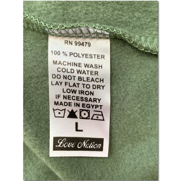 Green Hoodie Size Large Zip Up Love Nation Hooded Sweatshirt NWT - Picture 5 of 5